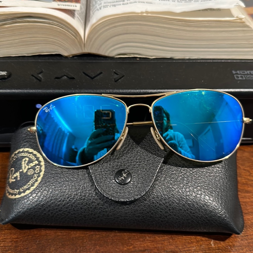 Ray ban gold trimming blue
